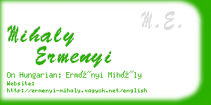 mihaly ermenyi business card